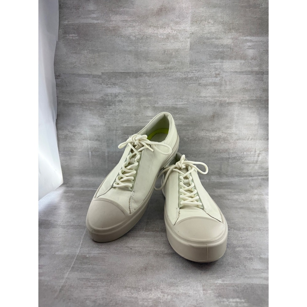 ECCO Street Tray Plus Women Sz 10 Leather Low Top Sneakers Limestone
